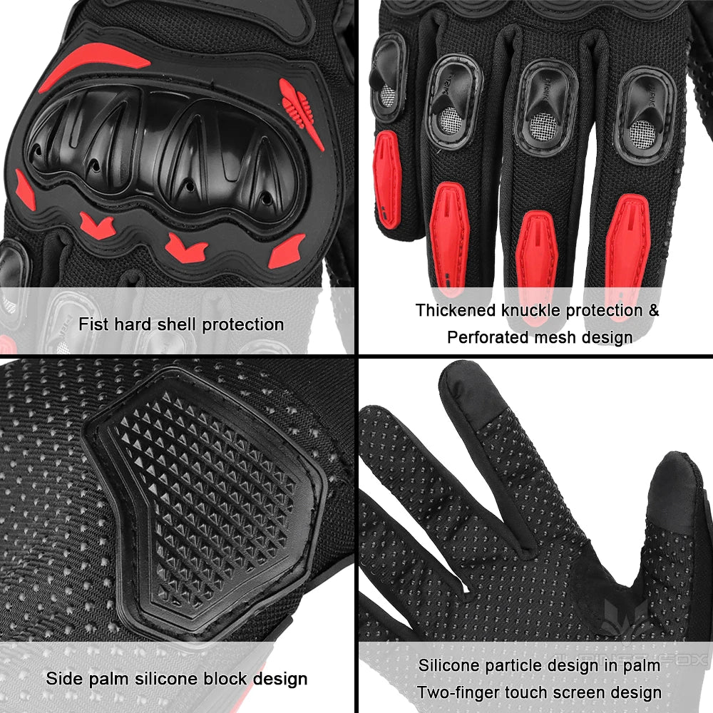 Summer Motorcycle Gloves Men Women Full Finger Touch Screen Motocross Racing Gloves Motorbike Bicycle Cycling Glove M-XXL