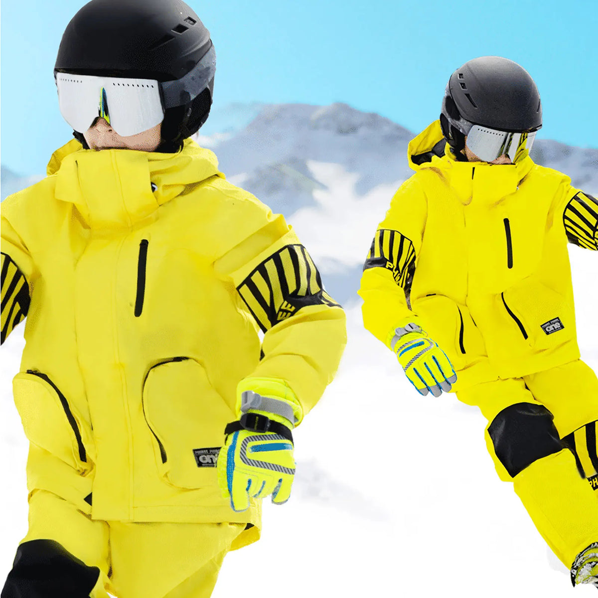 Girls Boys Snowboarding Wear,Children's Snowsuits,2-Piece Skiing Jacket Pants,Winter Waterproof Windproof Fleece Kids Ski Coat