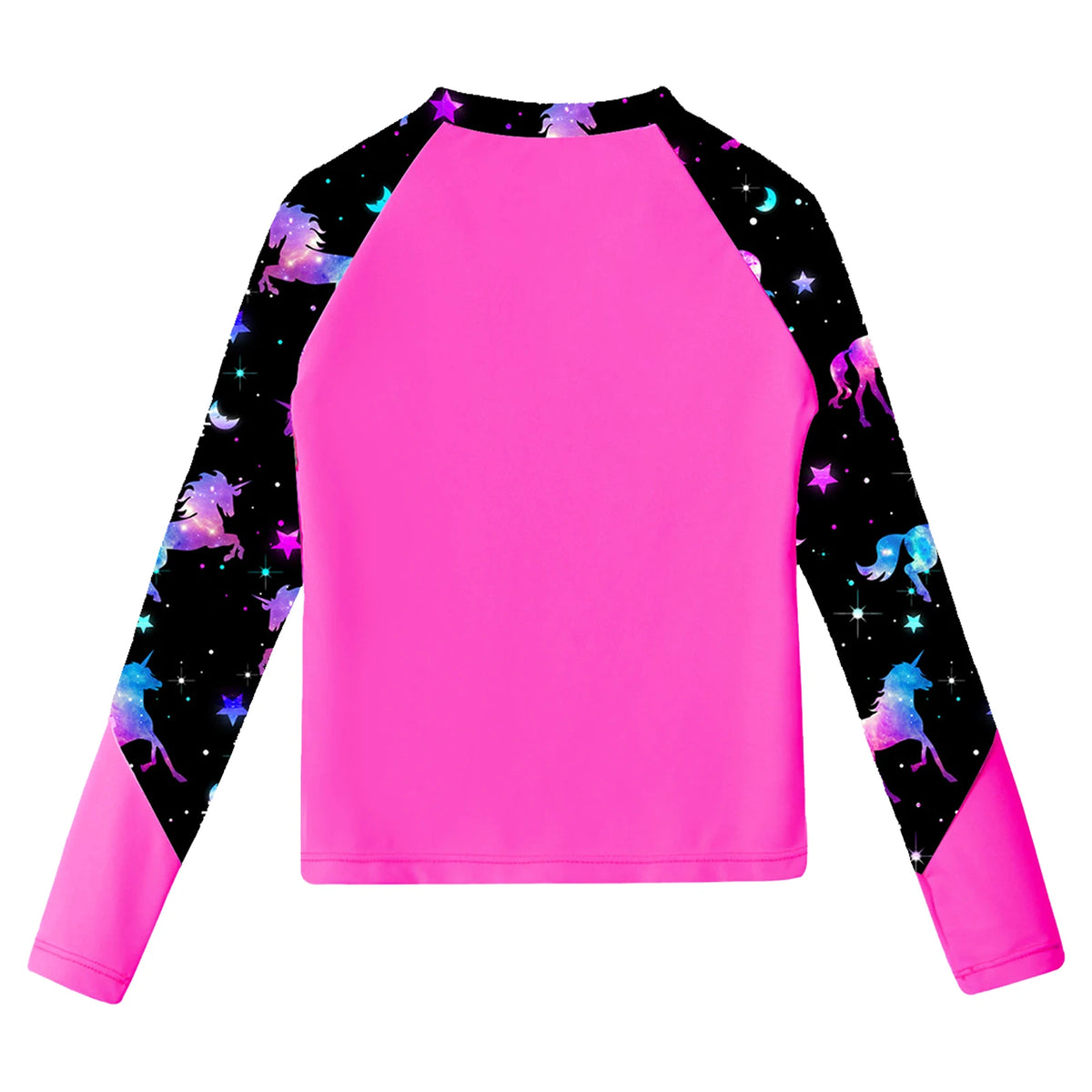 Kids Girls Swimming Shirt Sun Protection Long Sleeve Print Top Swimsuit UV Rash Guard Swimwear Surfwear Pool Beach Bathing Top
