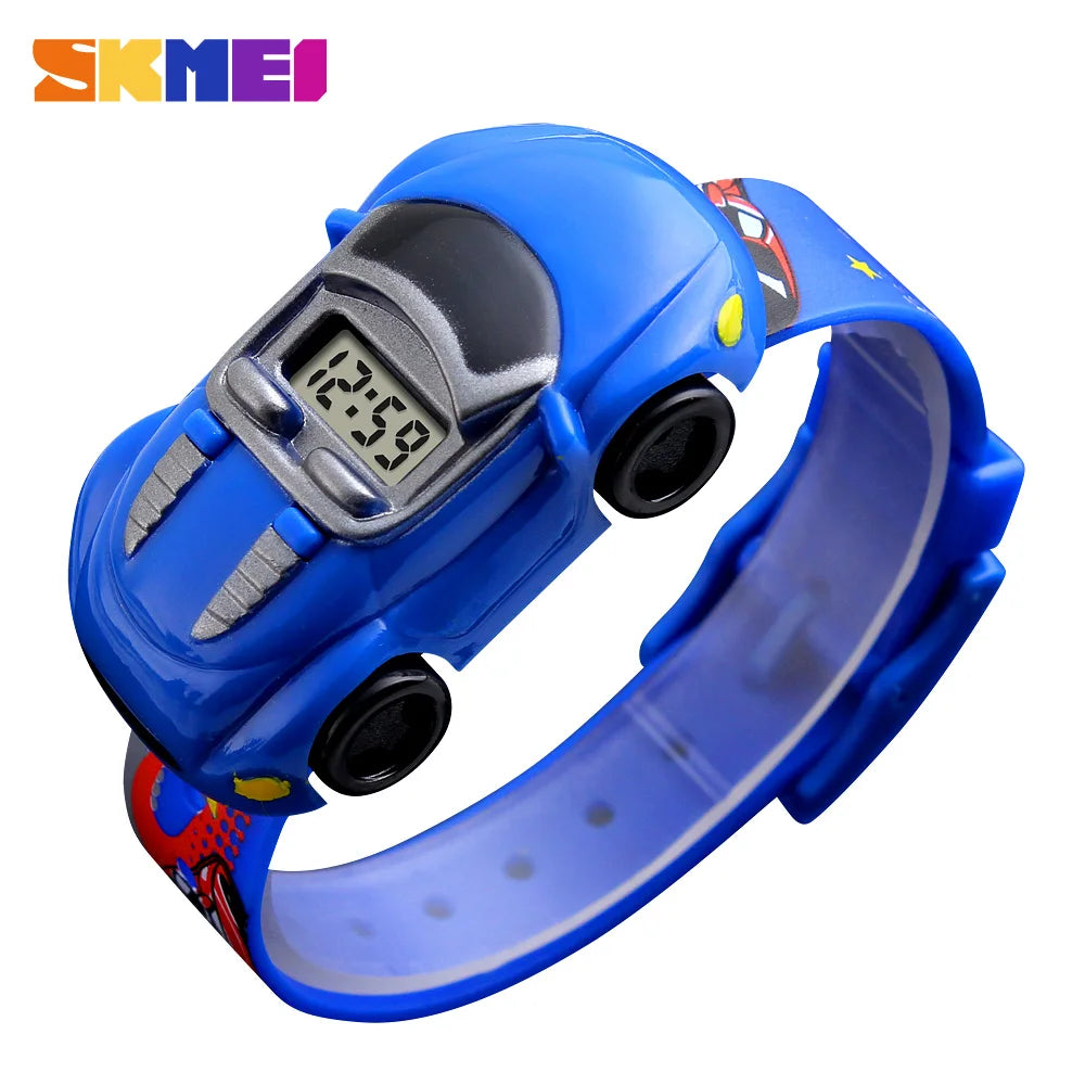 SKMEI Kids Wristwatch Colorful Creative Cartoon Fun Car Mode Children Watches Date Time Clock For Boys Girls Children's Day Gift