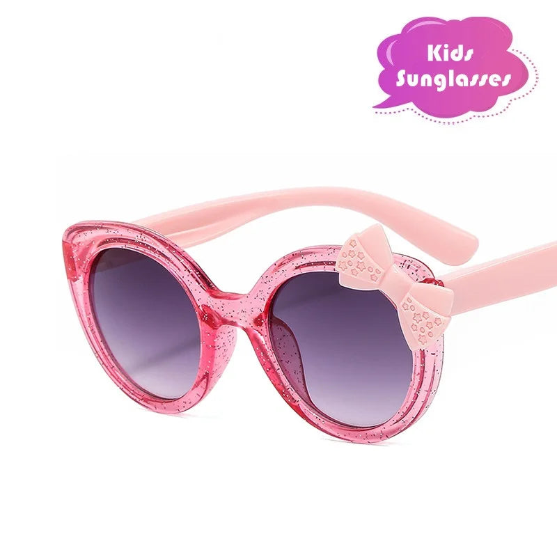 2026 Lovely Cat Eye Children Sunglasses Personality Bowknot Sun Glasses Kids Cute Baby Eyewear Trend Girls Boy Eyeglasses