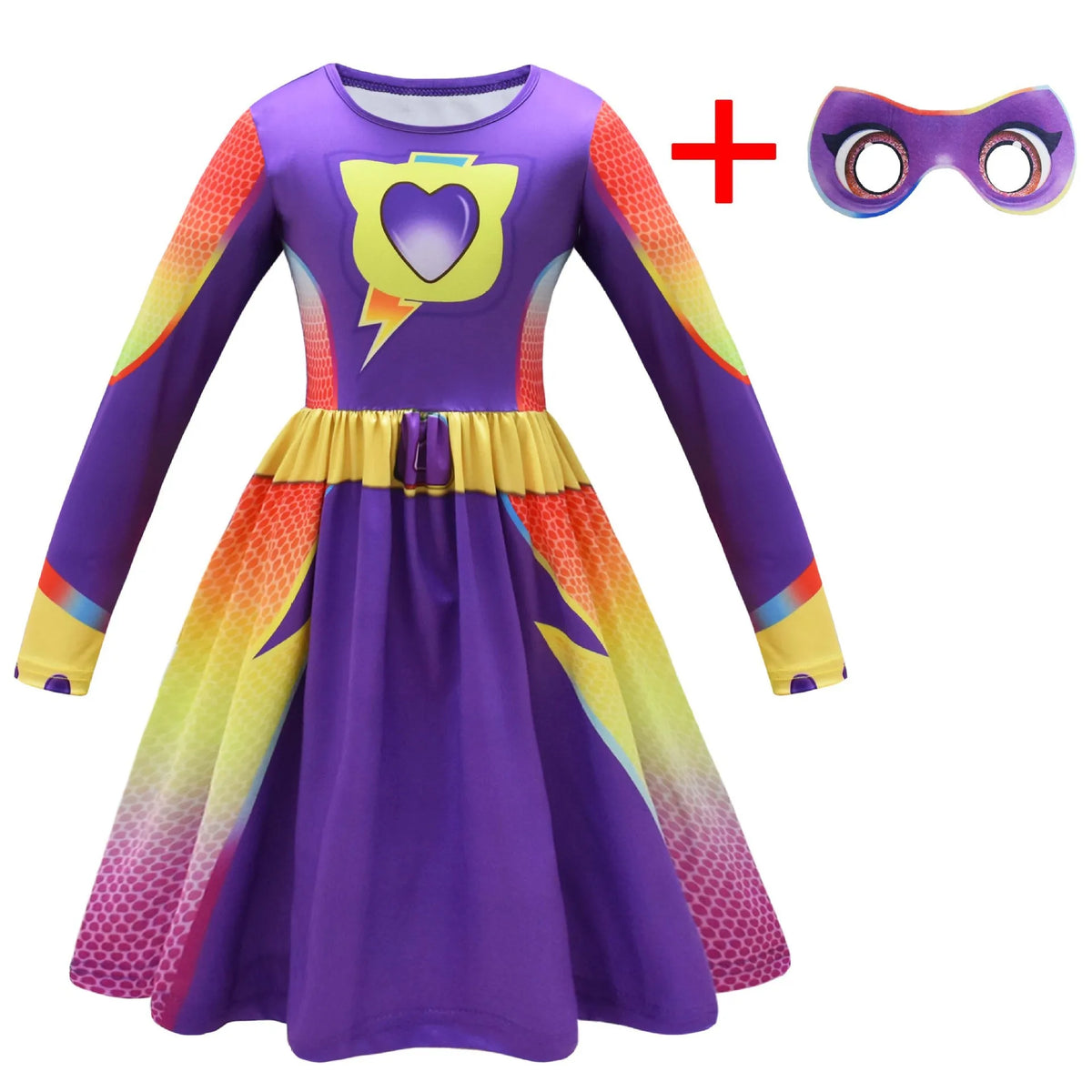 Kids Fly Sleeve Casual Dress Girls SuperKitties Costumes Cosplay Princess Dresses Fashionable trend dress Birthday Vestidos Gift
