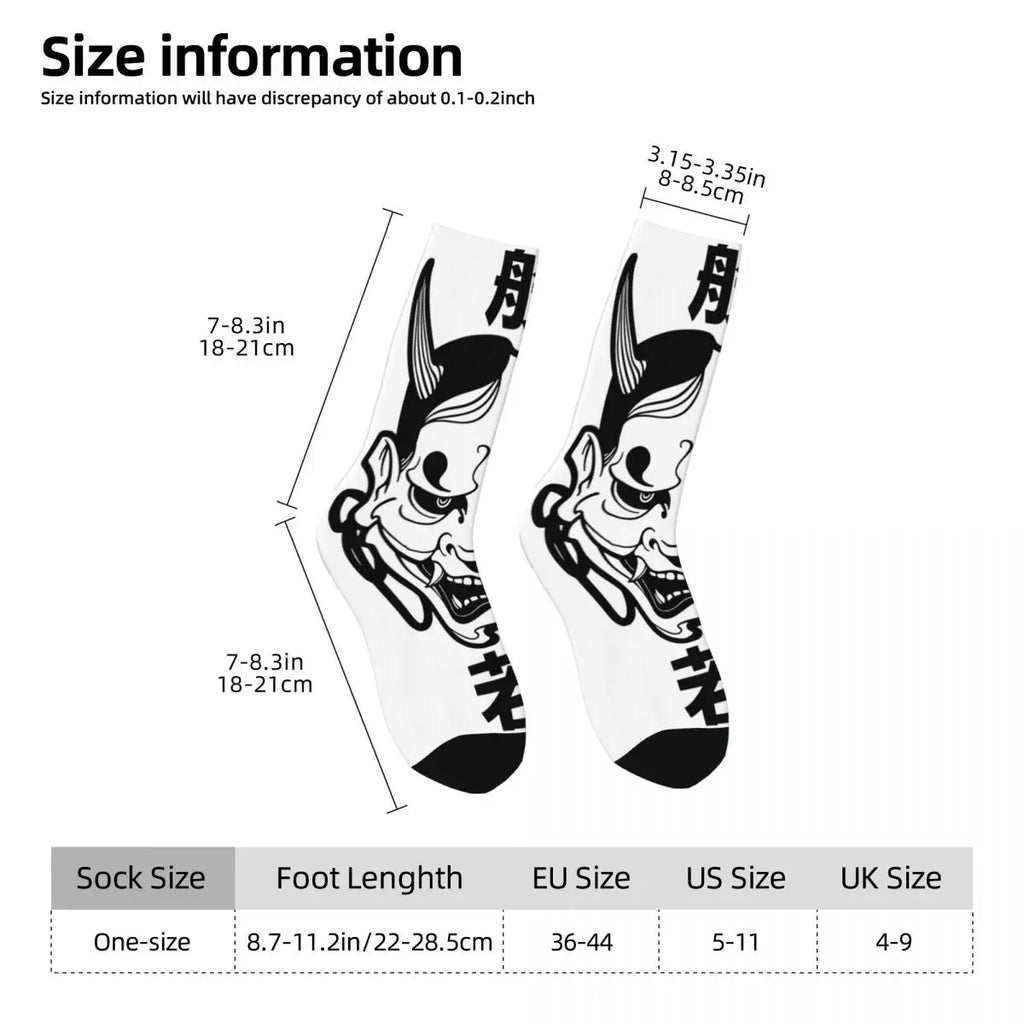 Men's Socks Hannya Mask Stockings Winter Elegant Medium Soft Socks Graphic Outdoor Non-Slip Socks