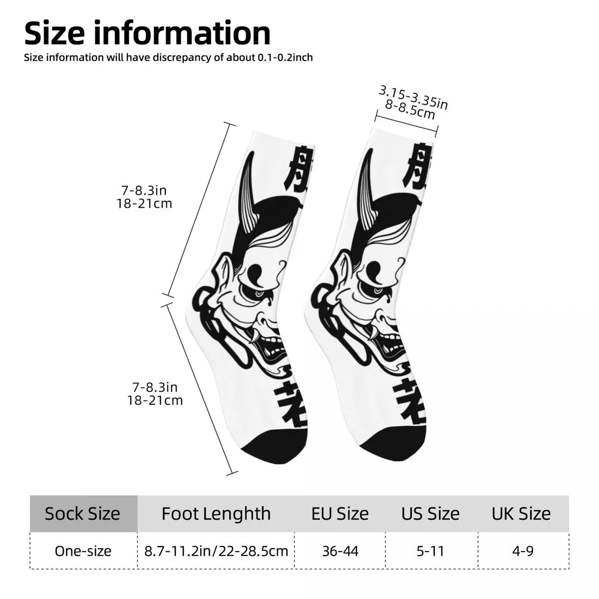 Men's Socks Hannya Mask Stockings Winter Elegant Medium Soft Socks Graphic Outdoor Non-Slip Socks