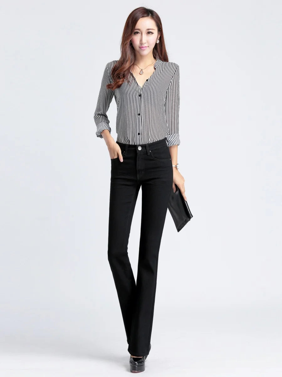 2026 High-Quality Women's Spring/Summer Mid Waist Micro Flared Jeans Fashionable And Comfortable Casual Pants