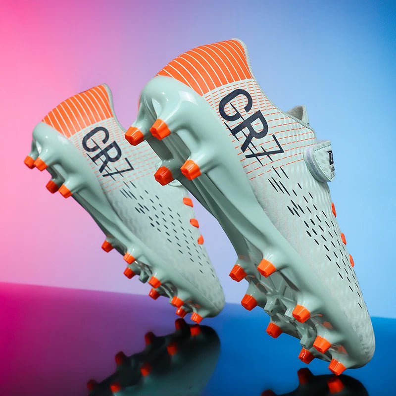 New Hot Children Football Boots Outdoor Trainers Soccer Shoes for Kids Boys Girls Hook Loop Football Cleats Futsal Sneakers31-39