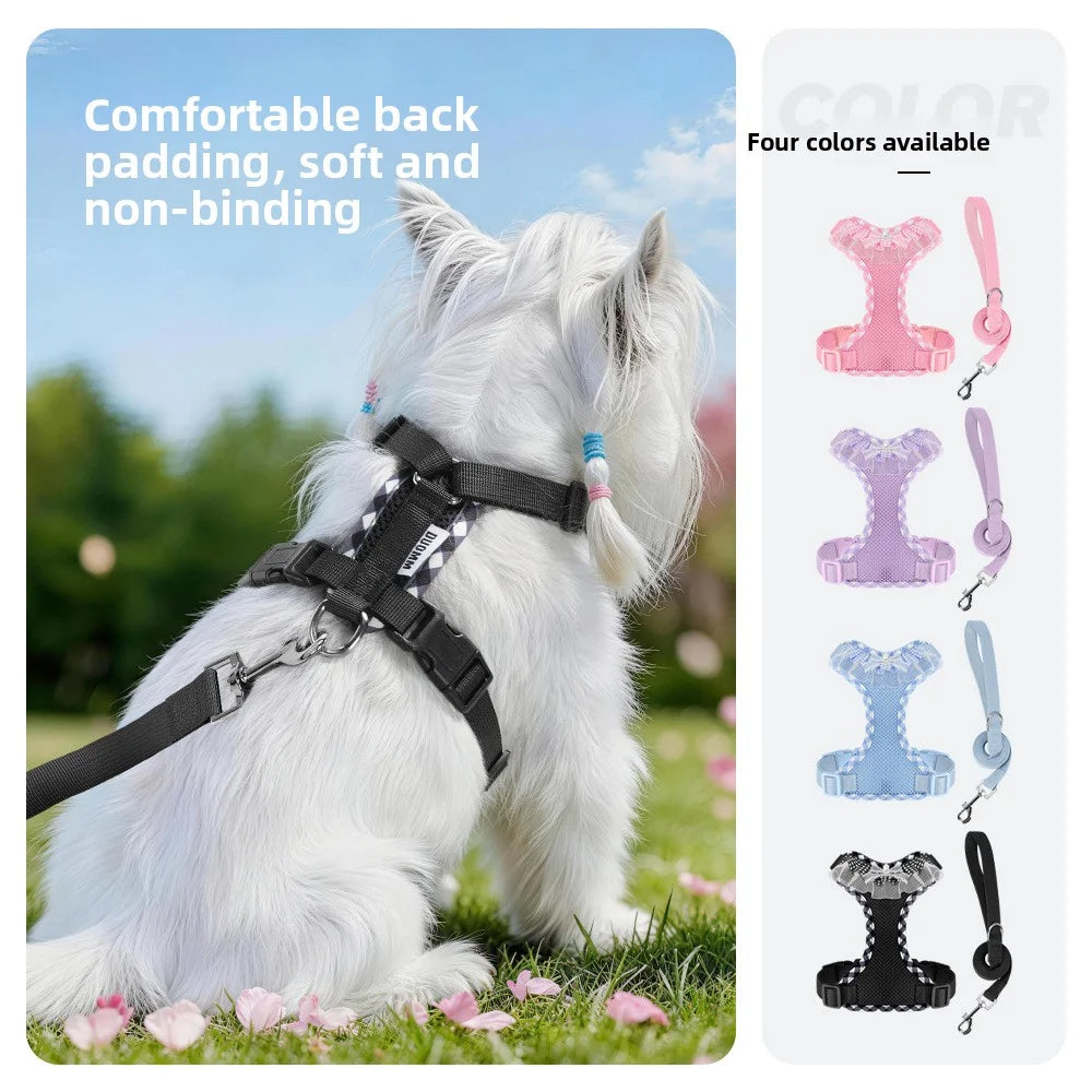 New Dog Harness and Leash Set Pet Accessories Dog Harness Small Dogs French Bulldog Pug Pug Bichon Frise Puppy Chest Collar