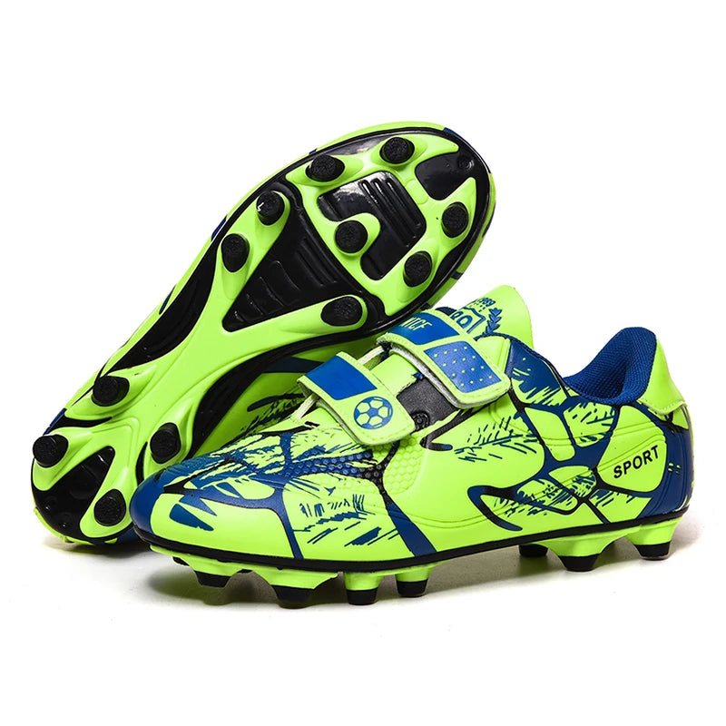 Kids Soccer Shoes FG/TF Football Boots Boys Outdoor Cleats Grass Futsal Cleats Training Sport Footwear Size 33-38