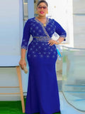 Elegant Ladies Party Dresses African Clothes Luxury Diamonds Long Dress Office Ladies Overalls 2026 Summer Bodycon Maxi Robes