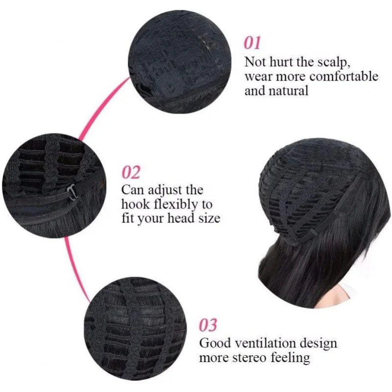 Wednesday Wig‌ Women'S Long Black Braided Synthetic Wig With Bangs, 2 Braided Ponytails For Halloween Cosplay, Party & Everyday