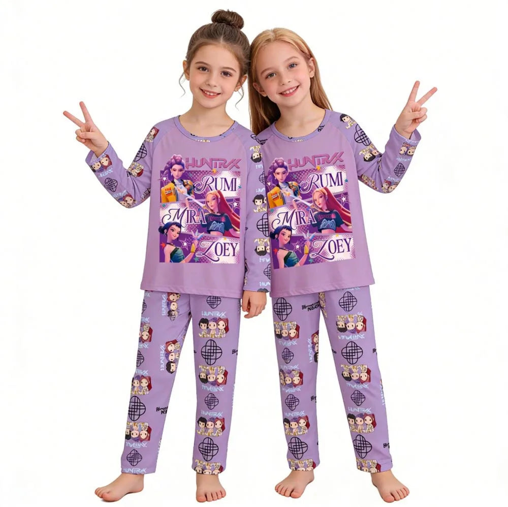 Kids Pajamas Set Long Sleeve Girls Clothing 2pcs Children's Sleepwear Teen Pyjamas Cartoon Boys Nightwear 3-14Y