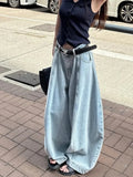 American Retro Knife  Denim Jeans Women High Waist Loose Fit Four Seasons Casual Style Summer New Streetwear Lantern Pants