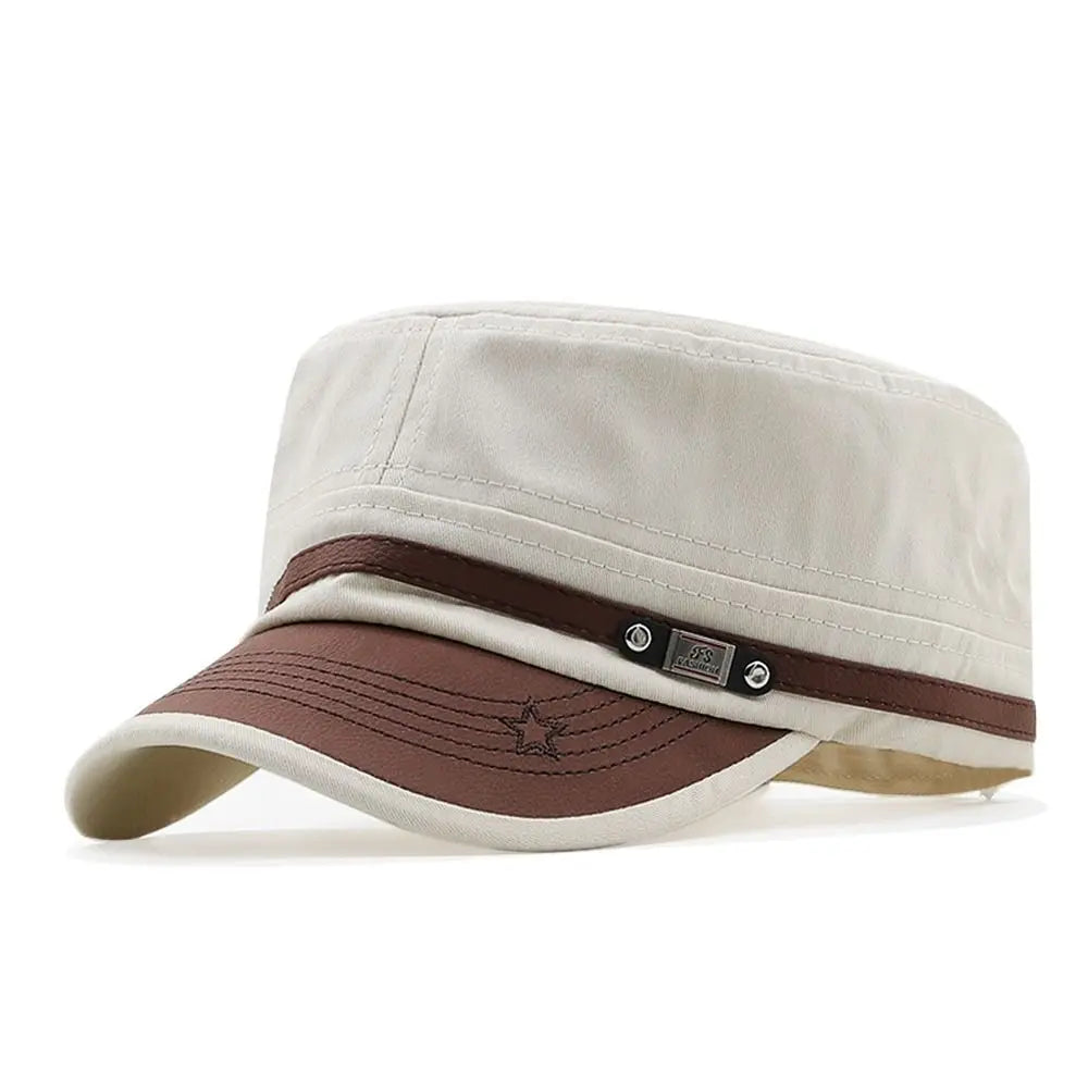 Hat Men Unisex  Hat Baseball Cap Cotton Cadet Hat   Breathable Combat Fishing Flat Adjustable Cap