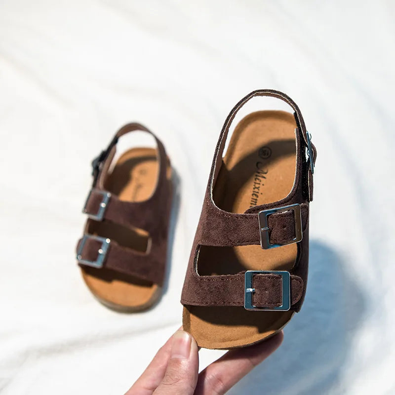 kid's Summer Boys And Girls Leather Sandals For Children Beach Shoes Kids Sports Soft Non-slip Casual Toddler Sandals 2-12 Years