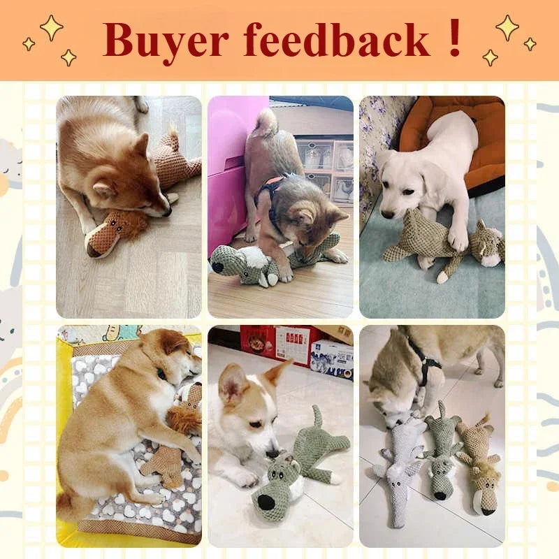 Pet Dog Toys for Large Dogs Cute Plush Squeak Stuffed Toys Fleece Durable Chewing Cute Soft Toys Pet Molar Toys Dogs Accessories