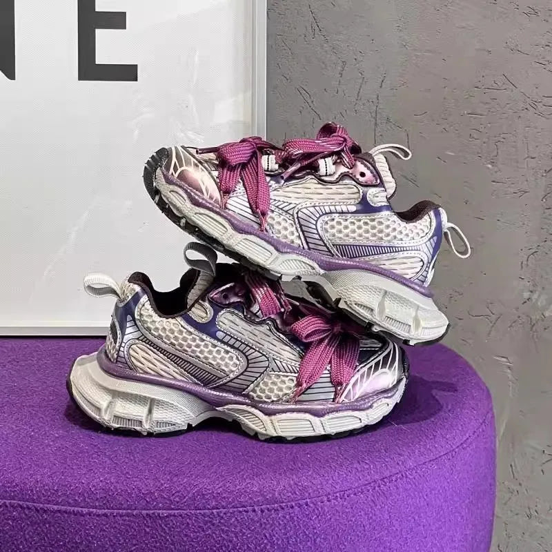 Children's Sneakers Chunky 2026 New Girls Basketball Shoes Fashion Versatile Kids Causal Boys Sports Shoes for School Breathable