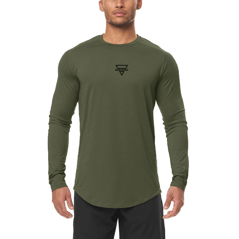 Men's Sports Loose-fitting Clothes in Stock for Basketball Training, Long-sleeved Running and Breathable Fitness Clothes