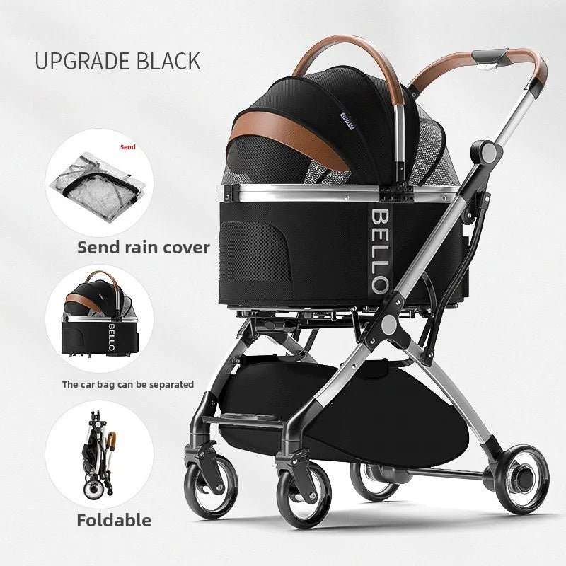 Pet Stroller Cats Dogs Carrier Wheels Supplies Portable Foldable Trolley Pet Outdoor Travel Products Accessories Dogs Stroller