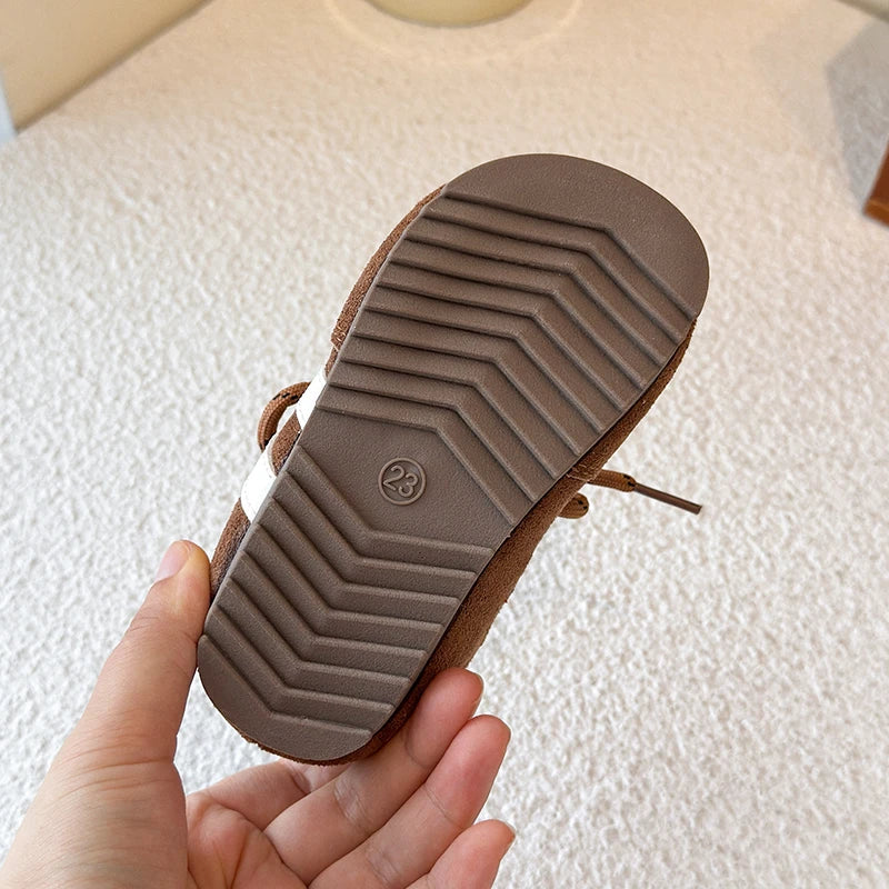 Children's Sneakers Four Seasons Models 2-16 Years Old Red Boys Girls De Training Shoes Brown Soft Non-slip Kids Single Shoes