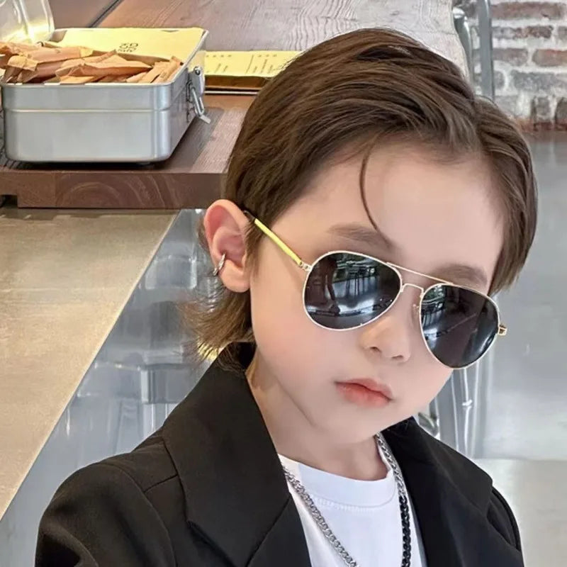 Metal Children Sunglasses Vintage Square Sun Glasses Outdoor Cute Girl Boy Fashion Glasses Protection Classic Kids Sunglasses