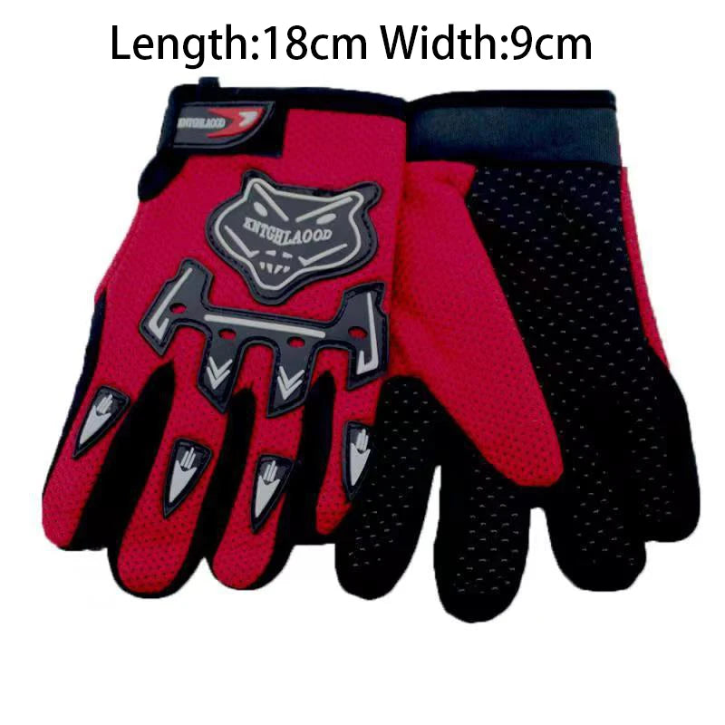 Kids Summer Full Finger Motorcycle Gloves Child Moto Luvas Motocross Leather Motorbike Guantes Children Kids Racing Moto Gloves