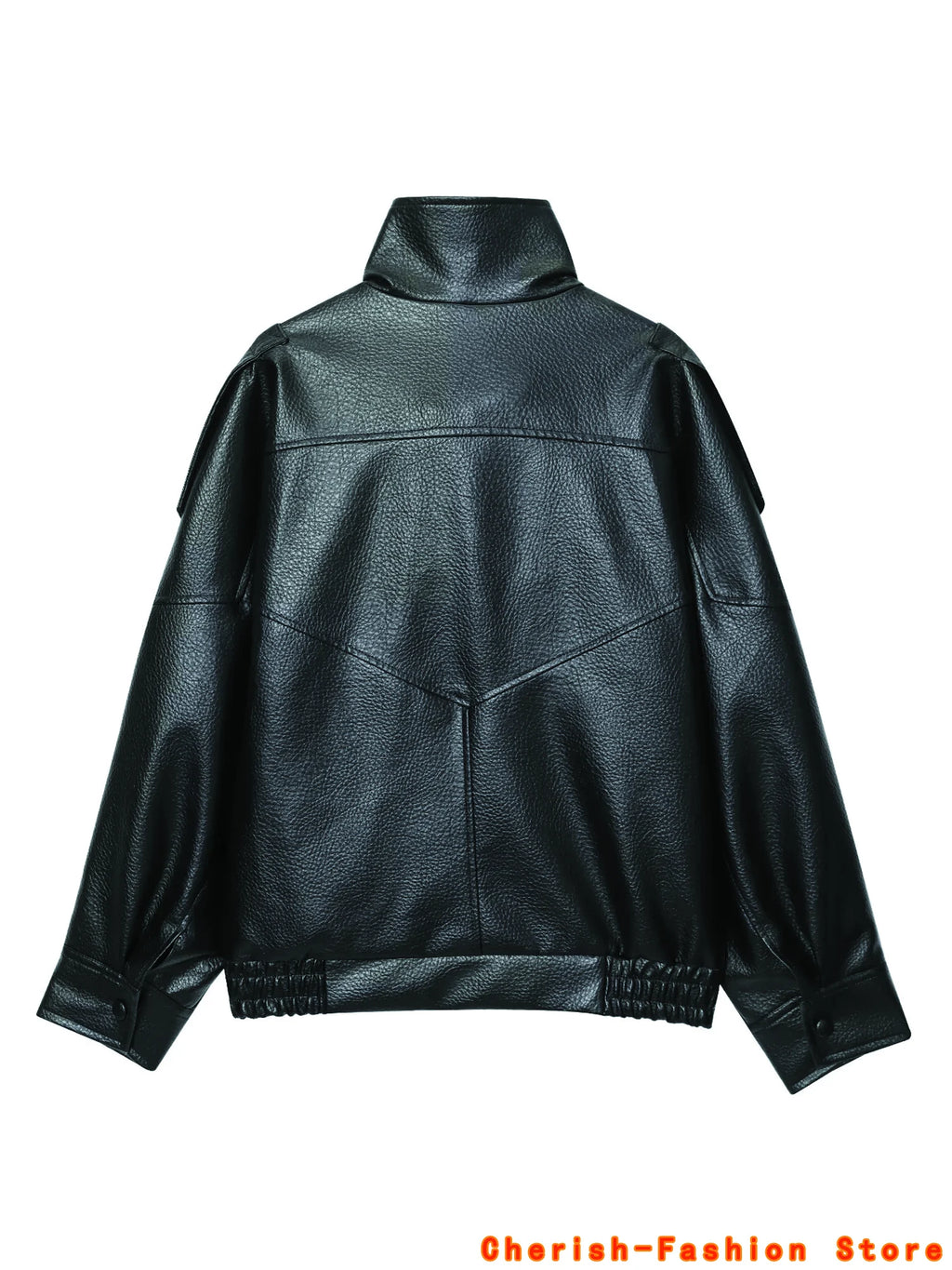 Fashion Black Leather Jacket Women Clothing Autumn Winter New Loose Casual Coat PU Leather Motorcycle Jacket Women Tops Brand