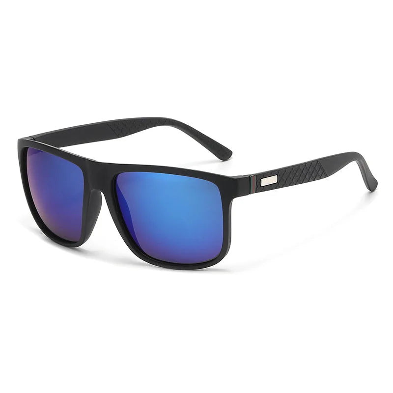 Stylish Polarized Sunglasses for Men, Designed for Driving, with UV Protection and High-Definition Lenses. Trendy, Square-Shaped