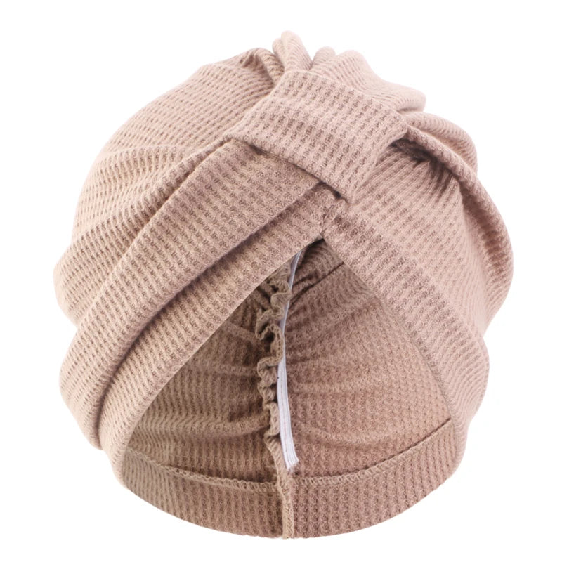 Women's headscarf hat breathable cotton thick waffle square headscarf hat Indian hat ethnic headscarf
