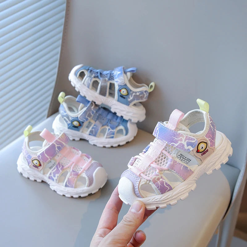 Children's Sports Sandals 1-6 Years Old Blue Breathable Hollow Boys Girls Casual Shoes Summer Pink Soft Non-slip Kids Sandals