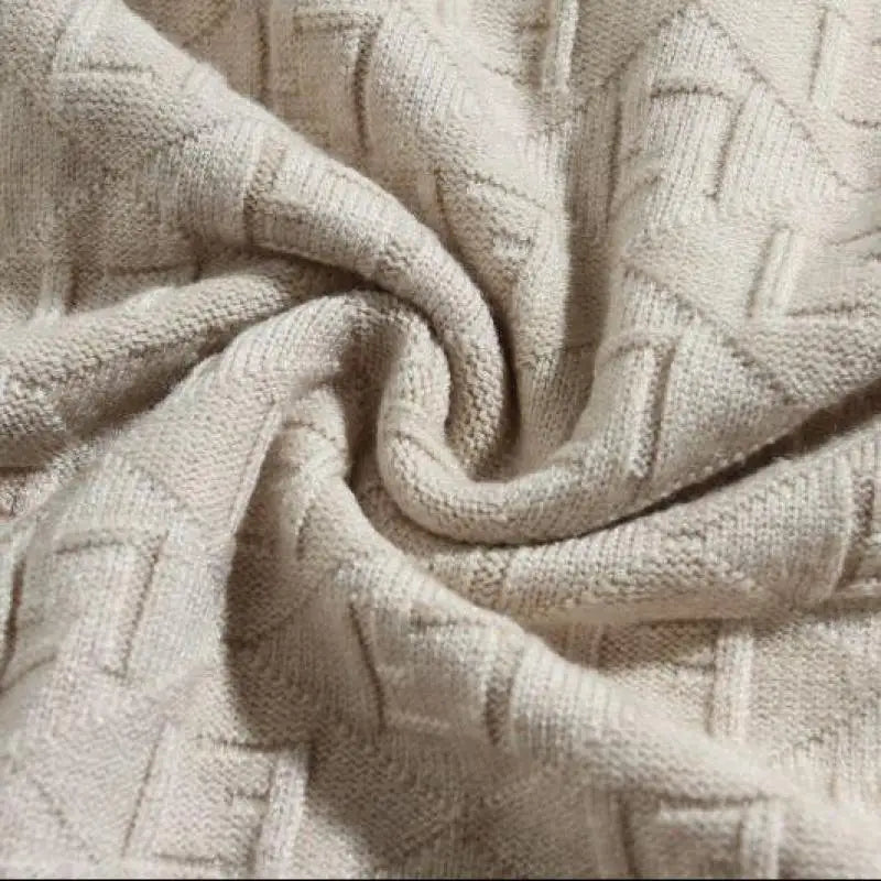 plus Size Men's Cable Knitted Jumper Funnel Neck Warm Pullover Half Zip Sweater Casual Streetwear for Winter And Autumn