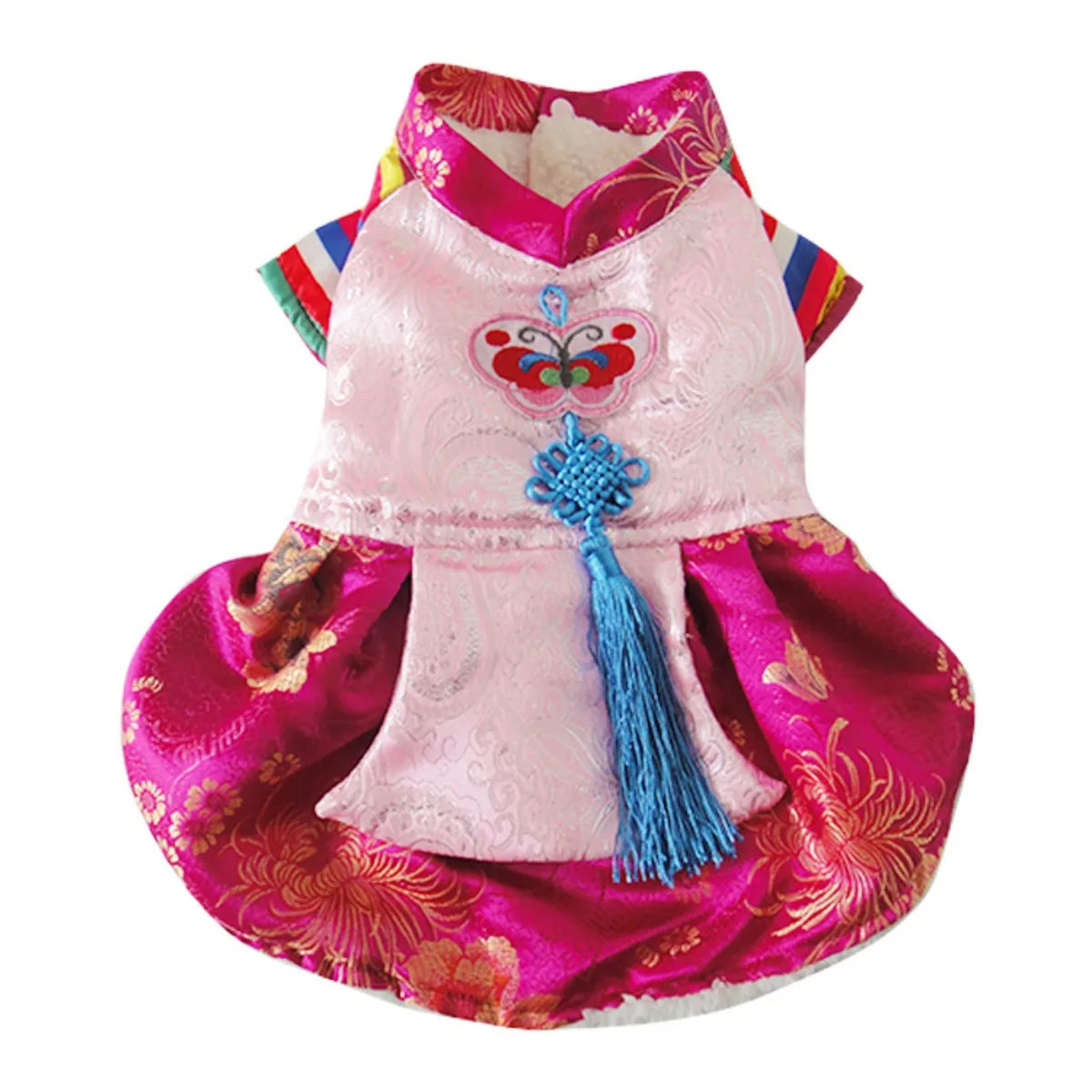 Pet Dog Cat Korean Festival Jackets Winter Dress Coat Gorgeous Clothing for Dog Noble Hanbok Fleece Dog Clothes Puppy Clothing