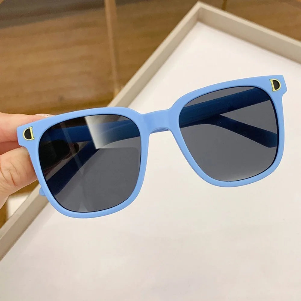 Korea Children's Fashion Candy Color Cute Glasses Baby Square Large Iridescence Sunglasses For Kids Shade For Boy And Girls