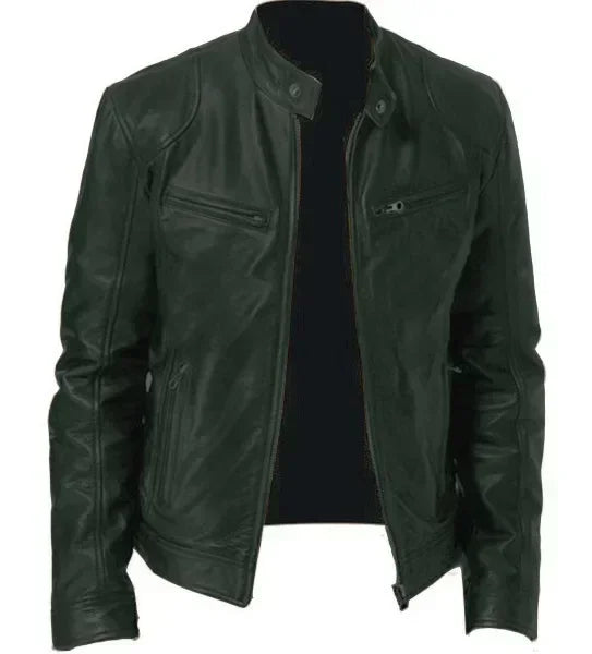 Motorcycle Leather Jackets Man Casual Fashion Motorcycle Coat Slim Fit Lapel PU Jackets Fall Anti-wind Leather Coat Male Retro