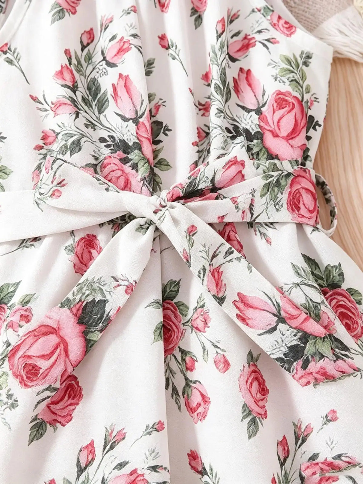 Elegant Fitted Dress for Kids,Perfect for Warm Weather, Little Girl Boho Floral Halter Dress, Tiered Ruffle Hem Summer Sundress