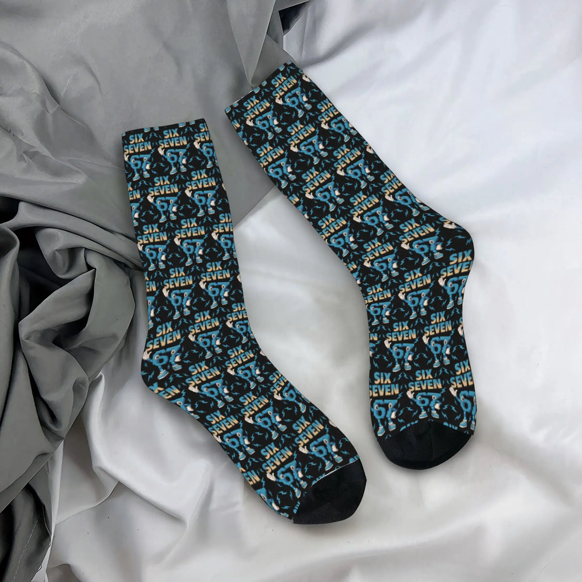 Adults Men Socks Meme 67 Six Seven 6 7 Italian Brainrot  Stockings Winter Novelty Warm Soft Socks Sports Anti Bacterial Socks