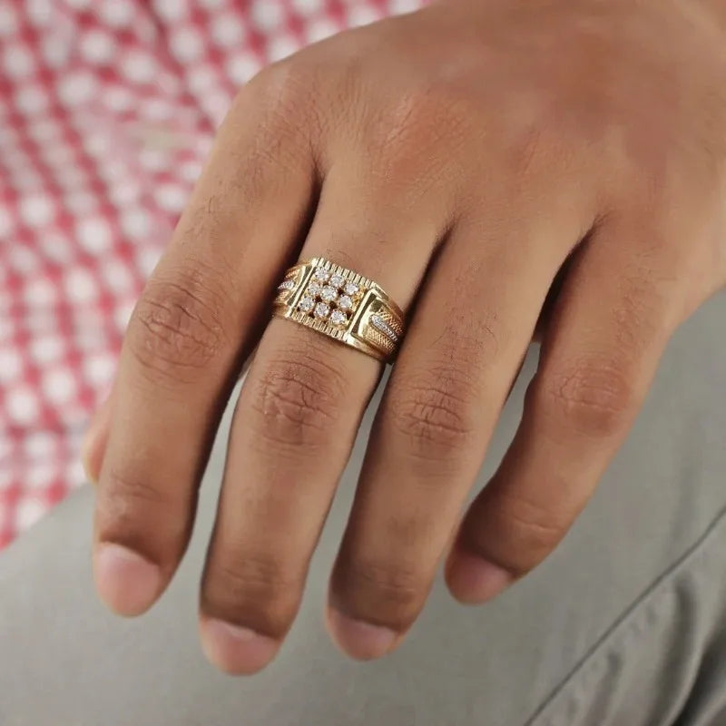 New Hot-Selling Hip-Hop HipHop Jewelry, Male Trendy Hip-Hop Brand with Zircon Ring