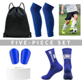 5 Pcs Football Equipment Set Men Women Sports Socks Compression Socks Sports Tape Mini Shin Pads Ball Bag Protective Gear