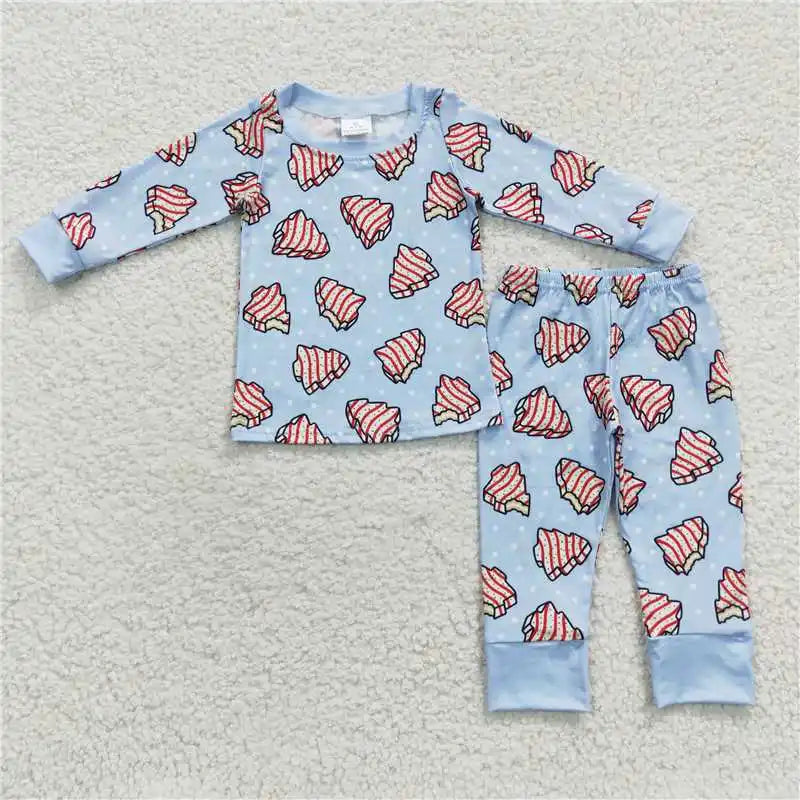 Wholesale Children Christmas Pajamas Long Sleeves Baby Girl Boy Santa Shirt Set Kids Pants Toddler Outfit Nightwear Sleepwear