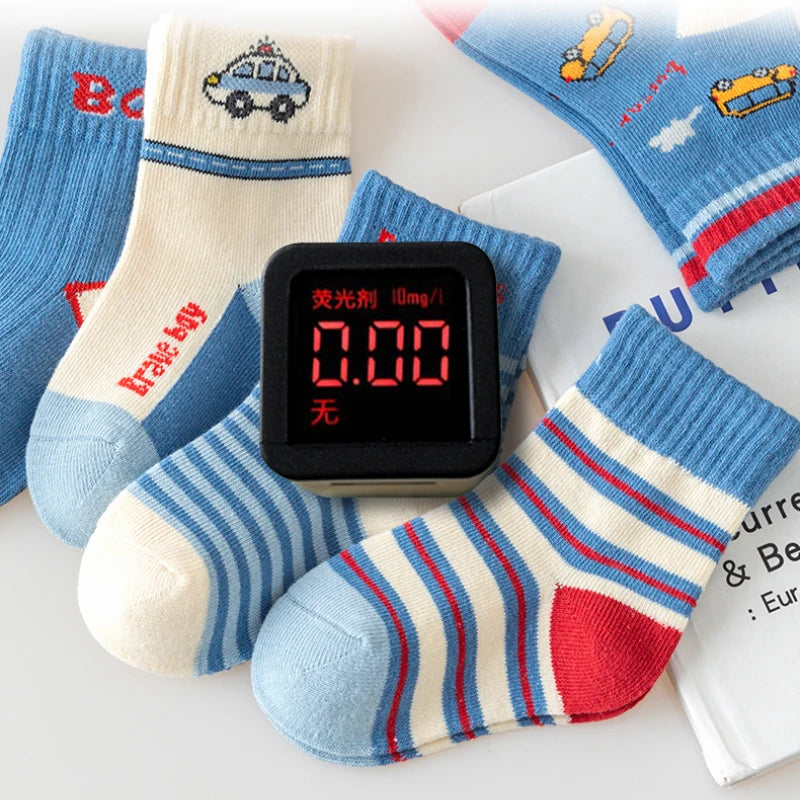 5 Pairs Baby Children's Socks Cartoon Spring Autumn Animal Kids Sock Girls Cute Boy Toddler Socks 1-12 Years