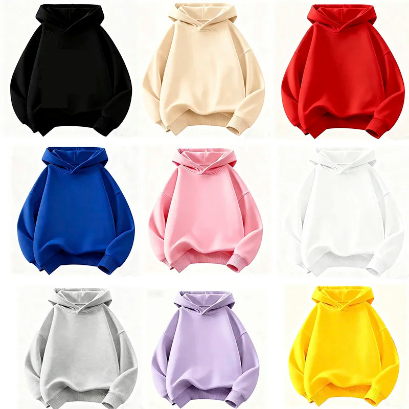 Children's Fashion Kids Boy Hoodies 2026 Spring Autumn Girls Casual Hoodies Sweatshirt Kids Solid Color Hoodies Sweatshirt