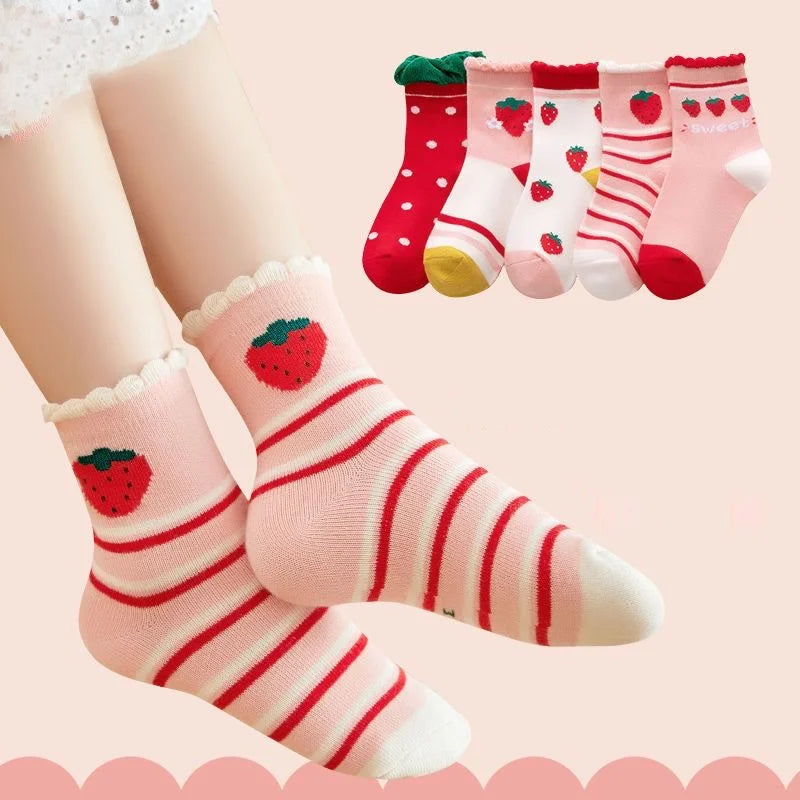 5 Pairs Baby Children's Socks Cartoon Spring Autumn Animal Kids Sock Girls Cute Boy Toddler Socks 1-12 Years