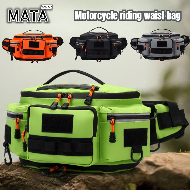 Motorcycle Waist Bag Men Fishing Lure Bag Sports Hunting Fanny Pack Outdoor Hiking Running Rig Pouch Multi-pockets Chest Bag