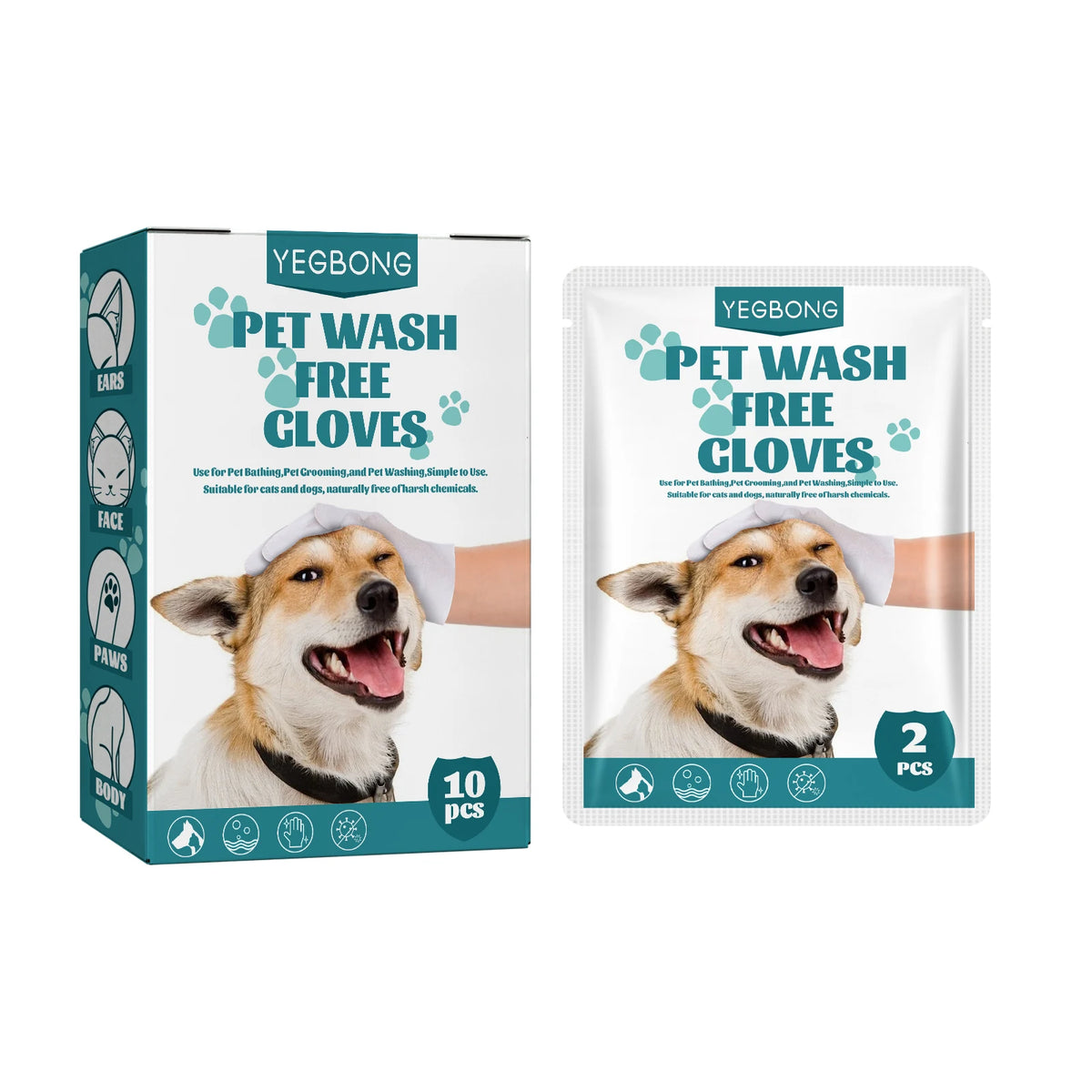 Pet Wash Free Gloves Dry Cleaning Gloves Remove Odors Clean Dirt Portable Pet Daily Cleaning Skin Care Dogs Cats Spa Bath Glove