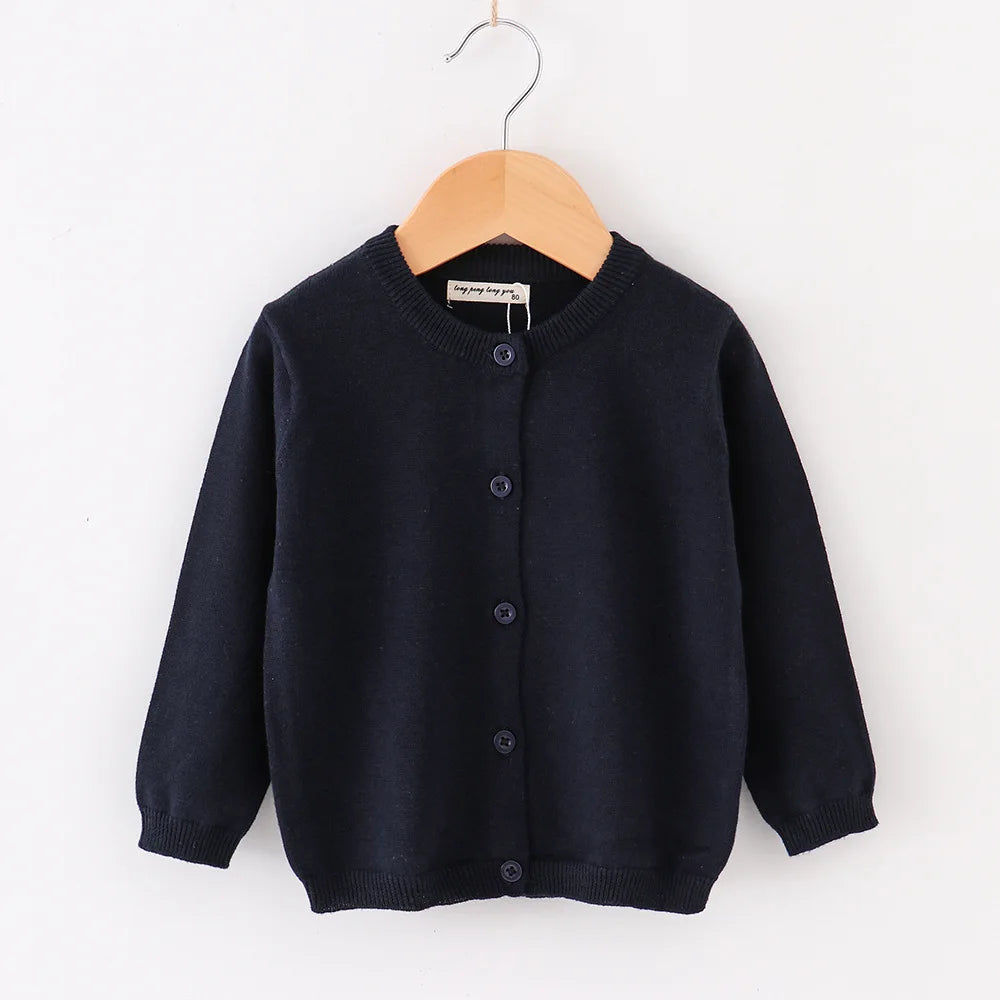 Baby Knitted Cardigan Sweater For Toddler Boys Girls Solid O‑Neck Long Sleeve Knit Outerwear Kids Spring Fall Warm Soft Coat