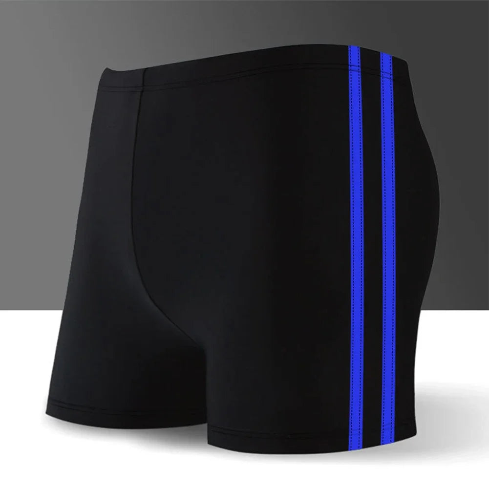 Male Swimwear Men Swimsuit Beachwear Board Briefs Elastic Shorts High Waist Quick Drying Swimming Trunks