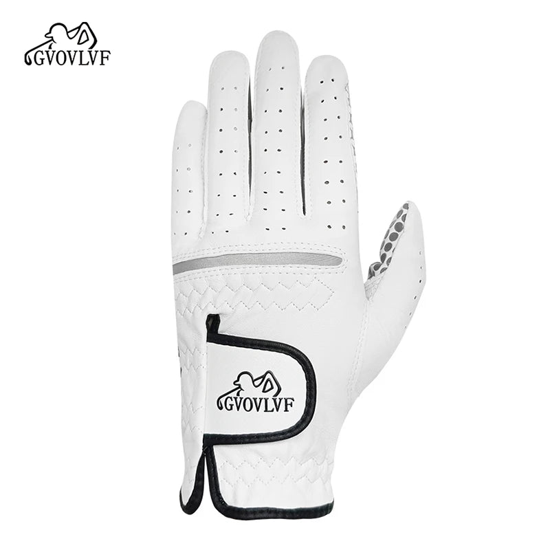 GVOVLVF Golf Gloves Men's Leather White Breathable Gloves On Both Sides Non Slip Soft And Comfortable Gift For Golfers