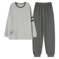Spring Autumn Mens 100% Cotton Pajamas Set Summer Sleepwear Japanese Winter Gray Long Sleeve Homewear for Men Lounge Sets Pajama