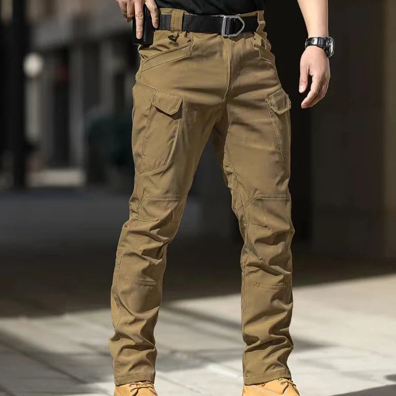 Men's Softshell Elastic Spring Autumn Cargo Pants Hiking Camping Climbing Casual Fitness Wear Tactical Military Combat Trousers