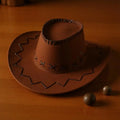 Women Men Cowboy Hat Western Suede Cowgirl Hats Fashion West Fancy Dress Party Headwear Unisex Cap Accessories