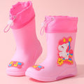 Kids Rain Boots For Girls Rubber Rainboot Boys PVC Children Waterproof Shoes Cartoon Unicorn Rabbit Spaceman Dinosaur Pattern
